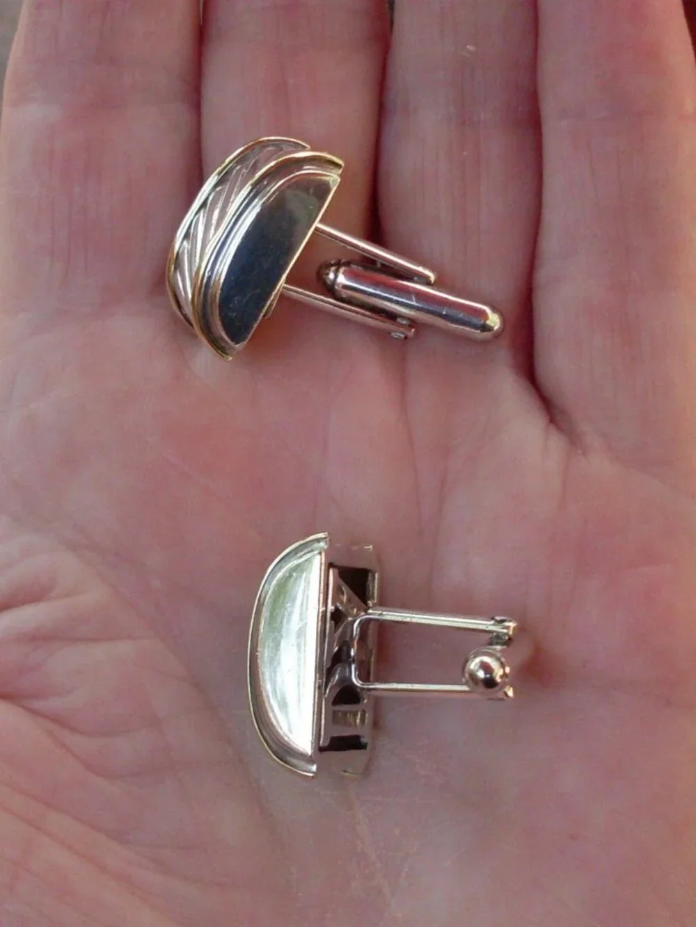 Retired David Yurman Cigar Band Cuff Links - 14K/925 - Gift Boxed